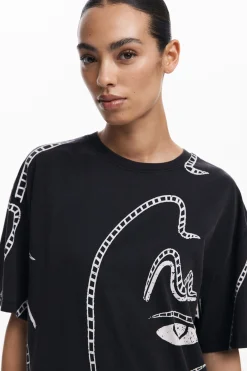 Vestidos E Macacões<Desigual Vestido com ilustrações