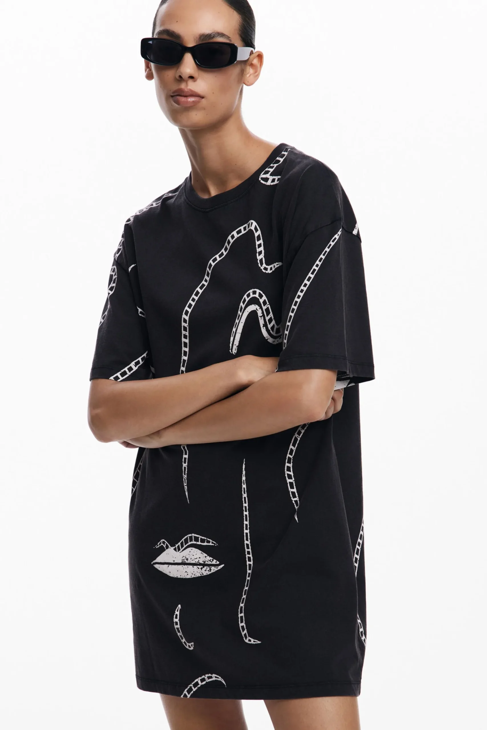 Vestidos E Macacões<Desigual Vestido com ilustrações