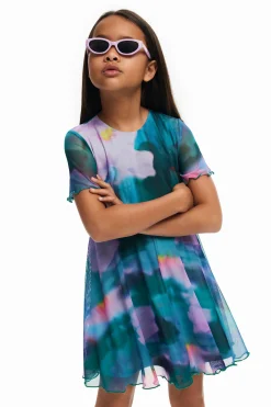 Vestidos<Desigual Vestido com saia plissada