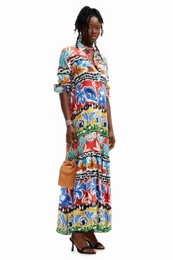 Vestidos E Macacões<Desigual Vestido comprido camiseiro étnico Stella Jean
