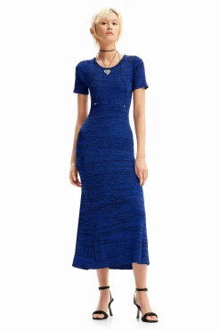 Vestidos E Macacões<Desigual Vestido comprido canelado mesclado