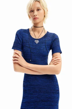 Vestidos E Macacões<Desigual Vestido comprido canelado mesclado
