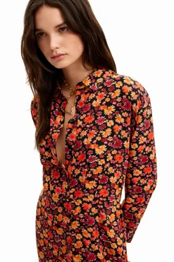 Vestidos E Macacões<Desigual Vestido curto camiseiro flores