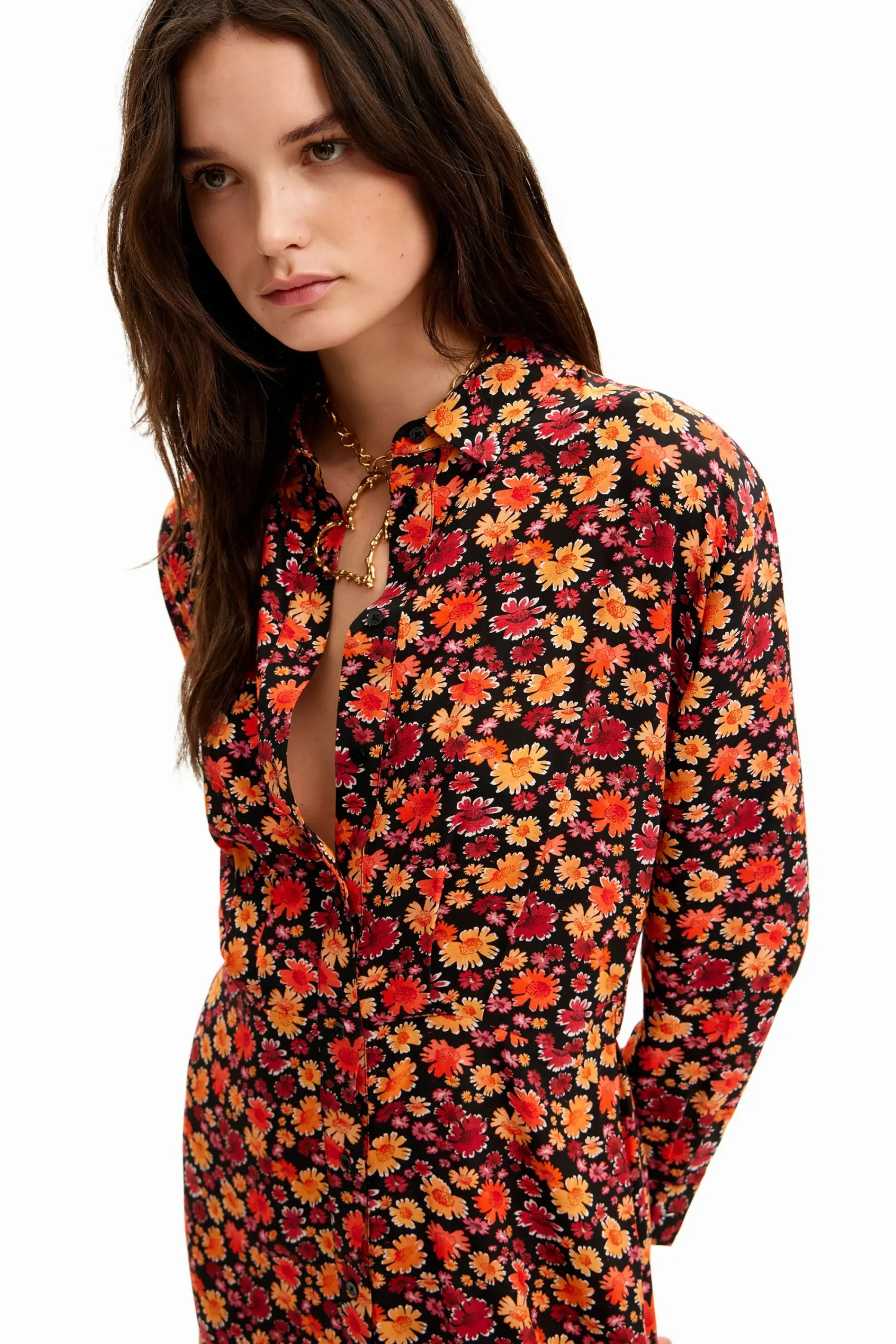 Vestidos E Macacões<Desigual Vestido curto camiseiro flores