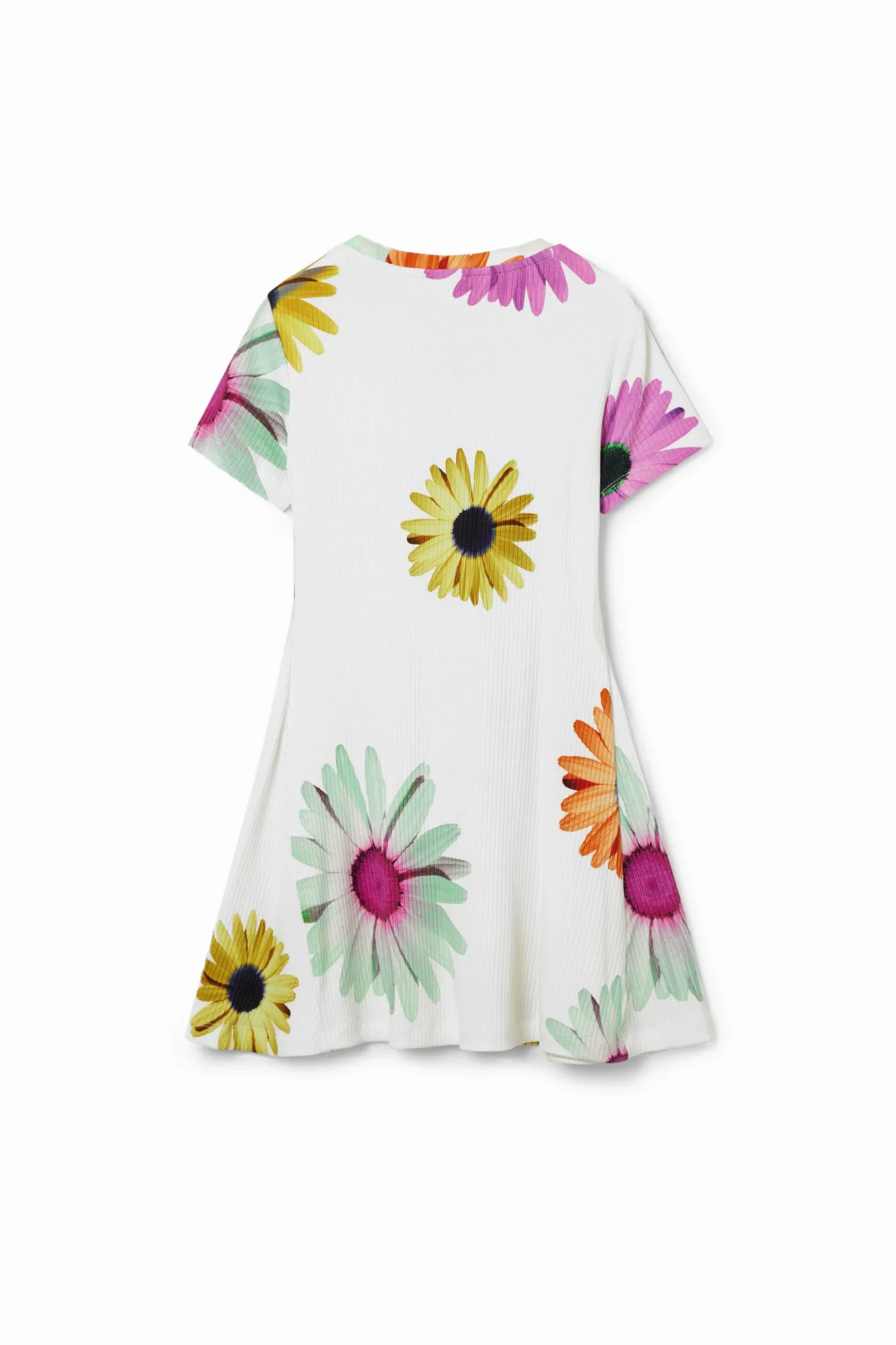 Vestidos<Desigual Vestido curto canelado margaridas