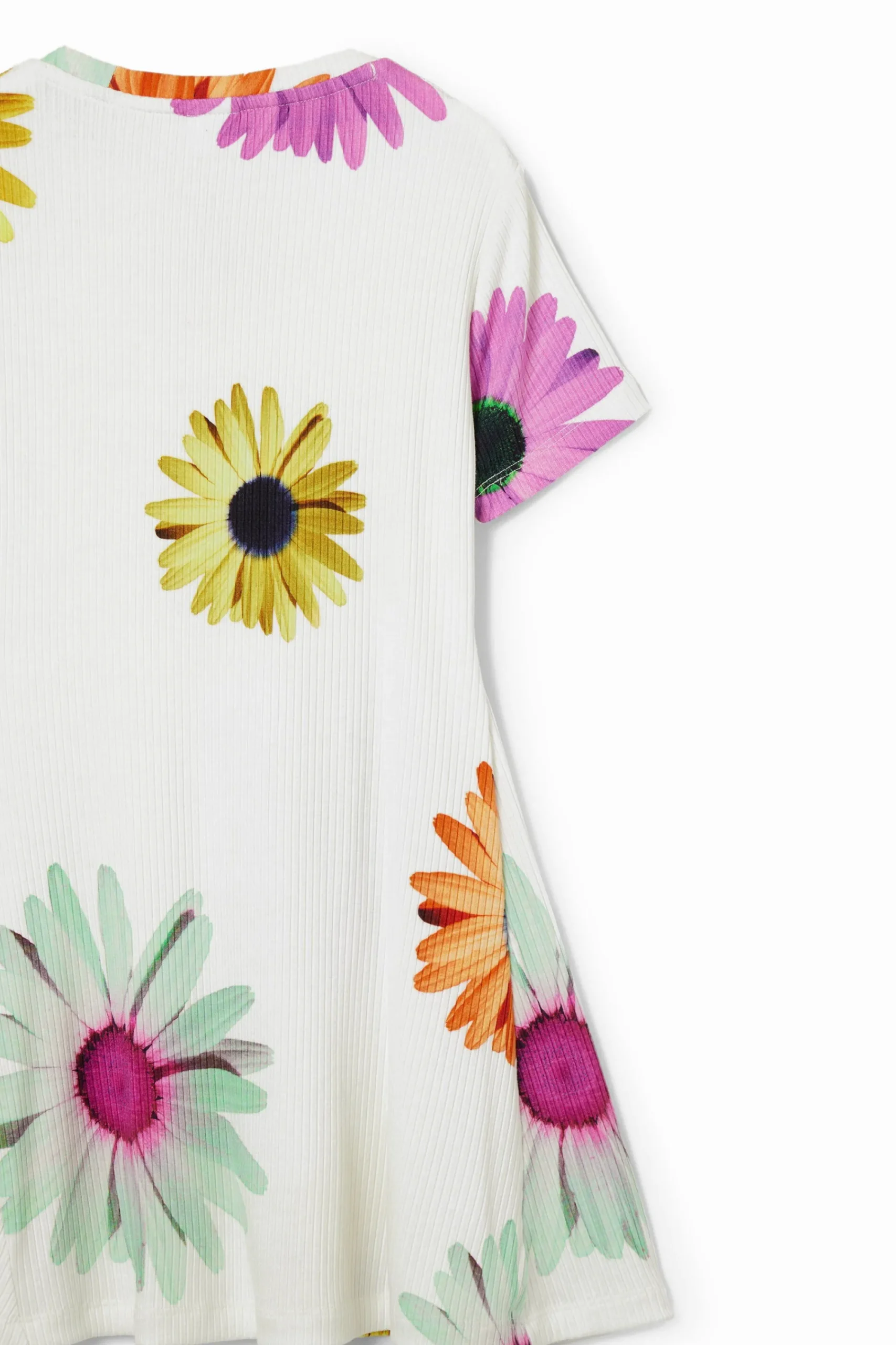 Vestidos<Desigual Vestido curto canelado margaridas