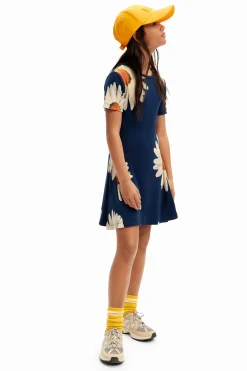 Vestidos<Desigual Vestido curto canelado margaridas