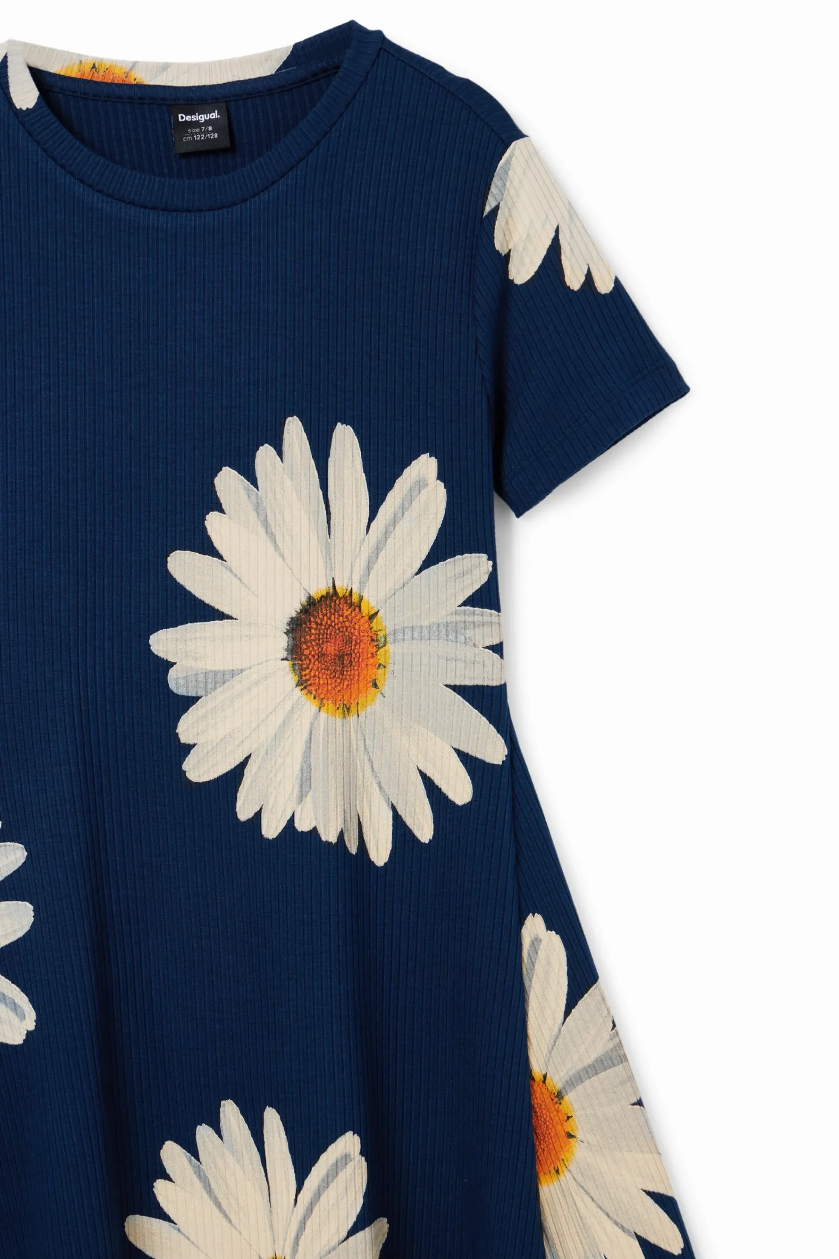 Vestidos<Desigual Vestido curto canelado margaridas