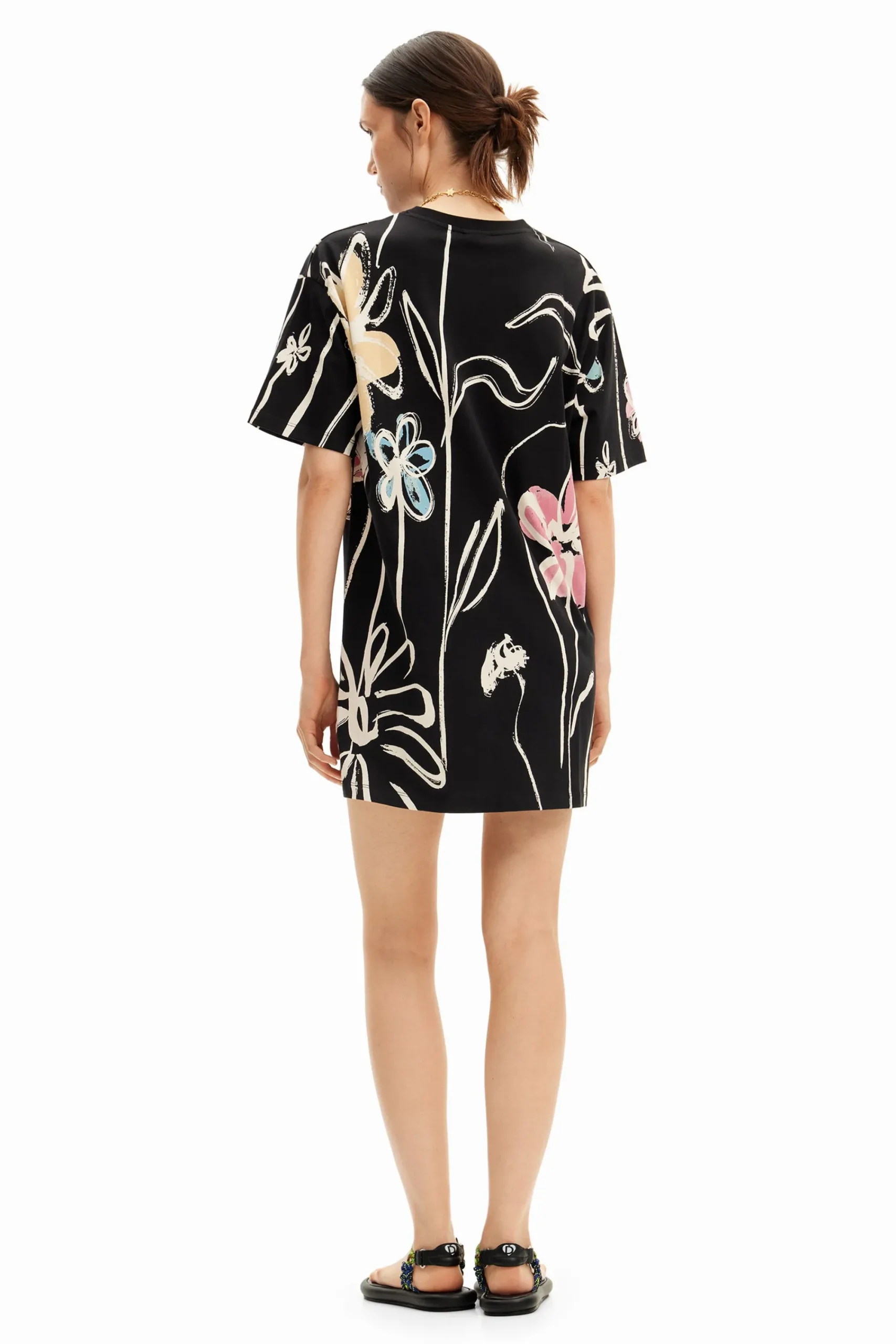 Vestidos E Macacões<Desigual Vestido curto flores ilustradas