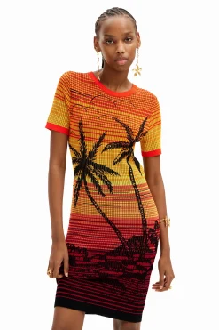 Vestidos E Macacões<Desigual Vestido curto malha palmeiras