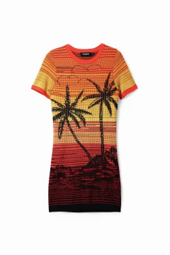 Vestidos E Macacões<Desigual Vestido curto malha palmeiras
