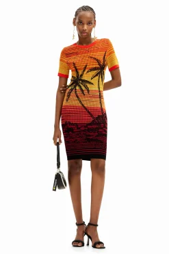 Vestidos E Macacões<Desigual Vestido curto malha palmeiras