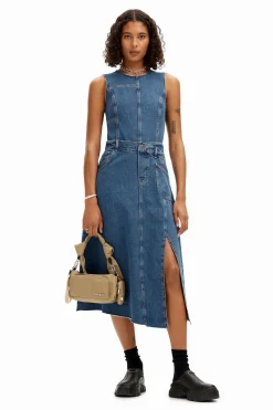 Vestidos E Macacões<Desigual Vestido de ganga sem mangas e cintura ajustável.