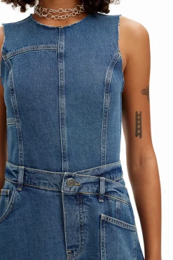 Vestidos E Macacões<Desigual Vestido de ganga sem mangas e cintura ajustável.