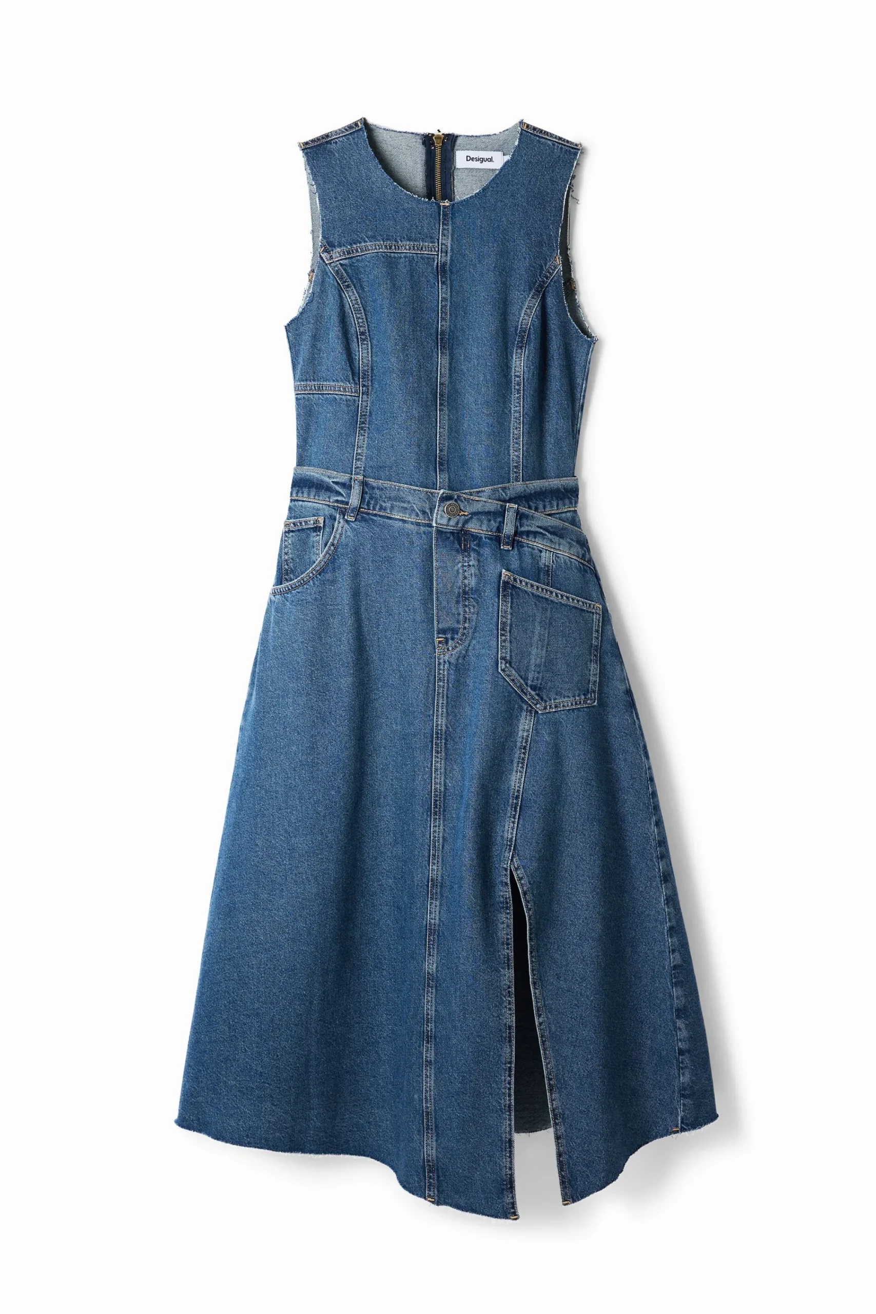 Vestidos E Macacões<Desigual Vestido de ganga sem mangas e cintura ajustável.