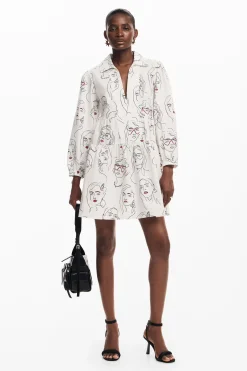 Vestidos E Macacões<Desigual Vestido de rostos