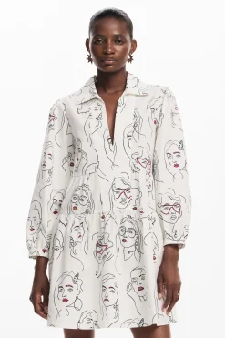 Vestidos E Macacões<Desigual Vestido de rostos