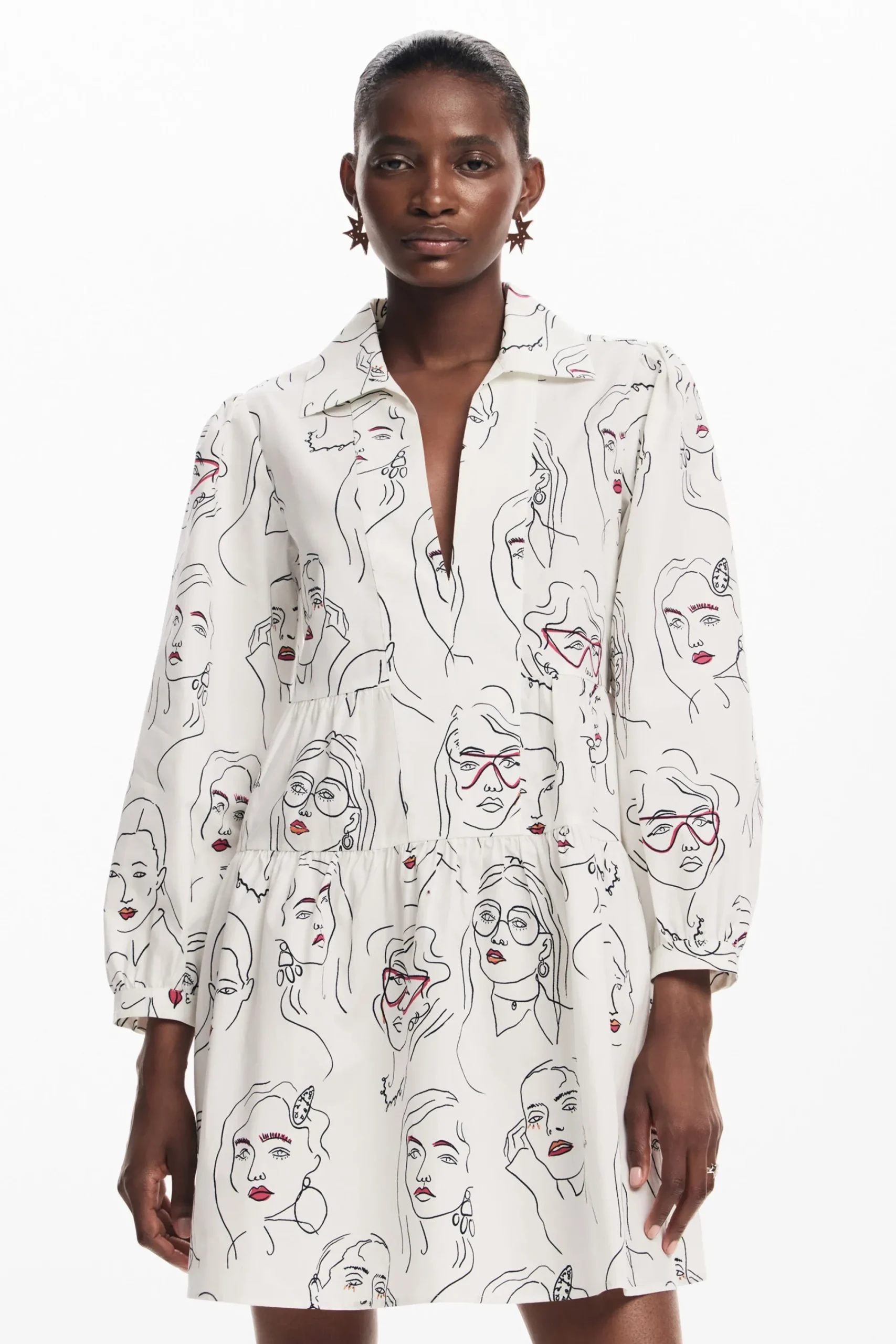 Vestidos E Macacões<Desigual Vestido de rostos