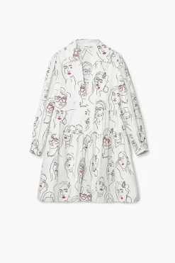 Vestidos E Macacões<Desigual Vestido de rostos