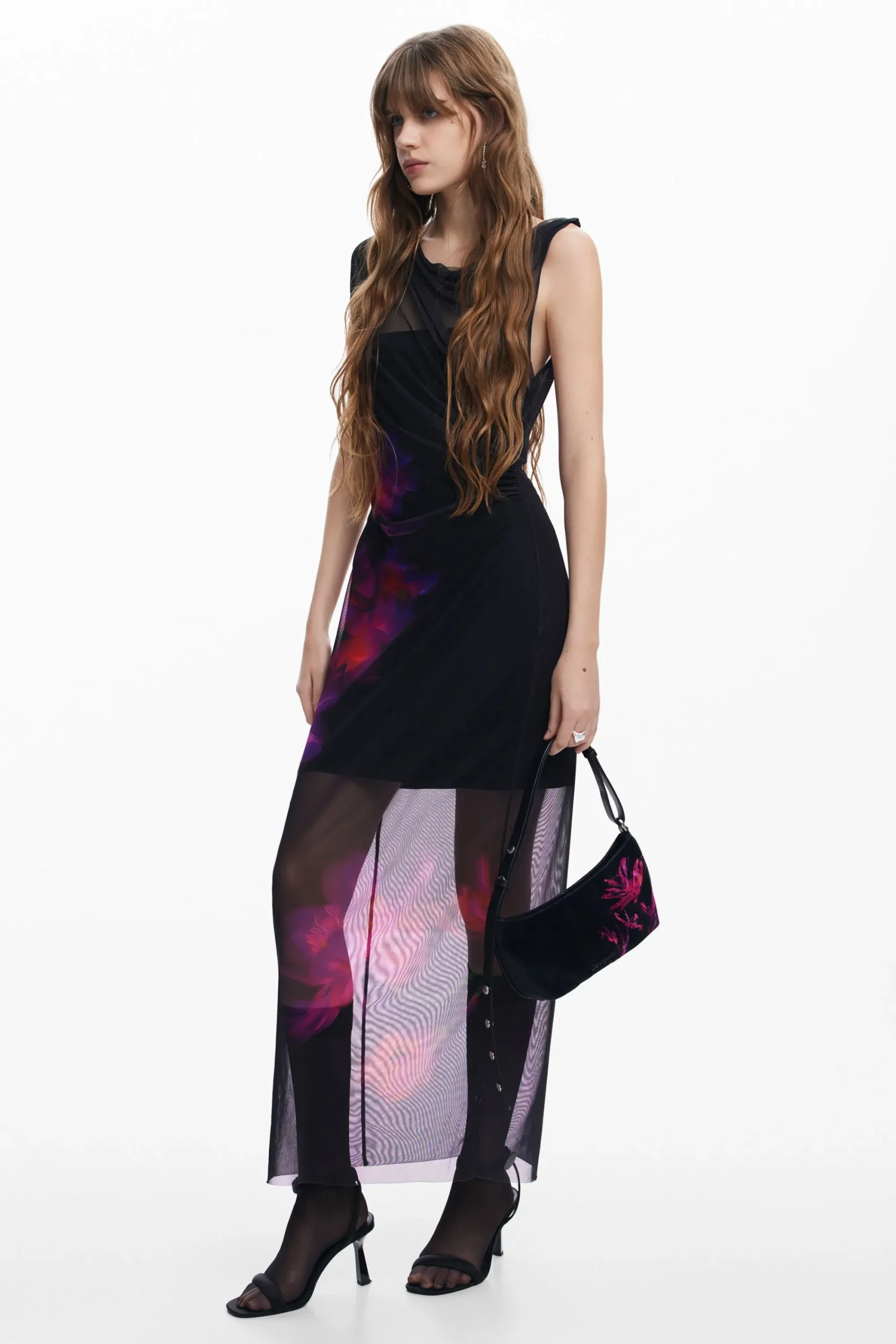 Vestidos E Macacões<Desigual Vestido de tul com flores