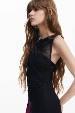 Vestidos E Macacões<Desigual Vestido de tul com flores
