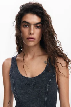 Vestidos E Macacões<Desigual Vestido denim com efeito lavado