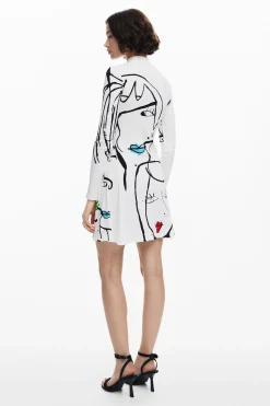 Vestidos E Macacões<Desigual Vestido estampado de rostos