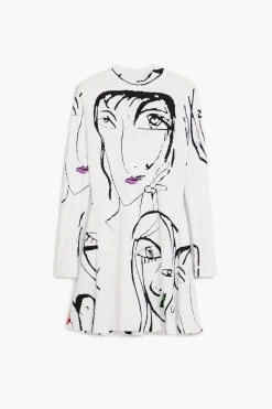 Vestidos E Macacões<Desigual Vestido estampado de rostos