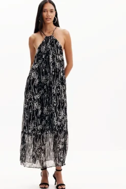 Vestidos E Macacões<Desigual Vestido halter com ilustrações de flores
