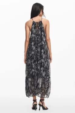 Vestidos E Macacões<Desigual Vestido halter com ilustrações de flores