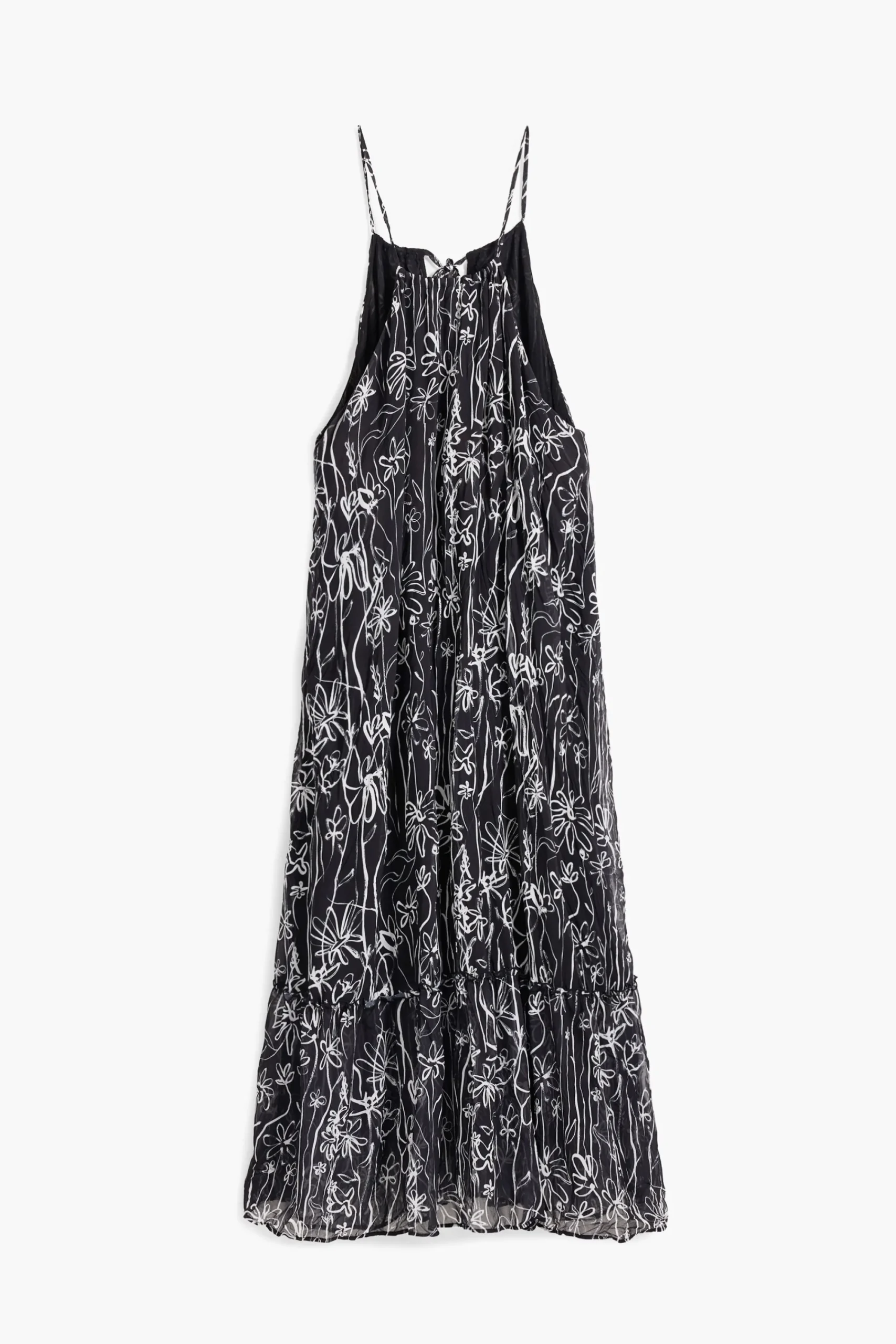 Vestidos E Macacões<Desigual Vestido halter com ilustrações de flores