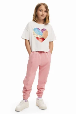 T-shirts E Camisas<Desigual Vestido listrado coração
