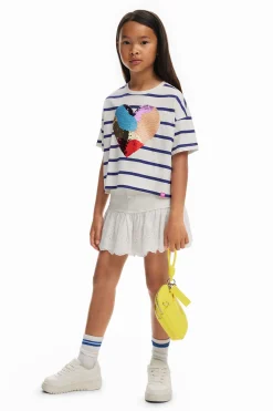 T-shirts E Camisas<Desigual Vestido listrado coração