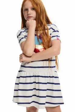Vestidos<Desigual Vestido listrado coração