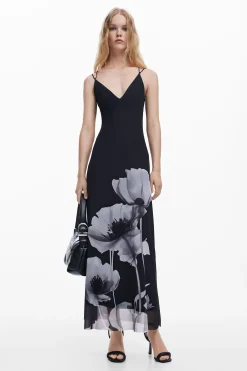 Vestidos E Macacões<Desigual Vestido longo de papoulas