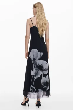 Vestidos E Macacões<Desigual Vestido longo de papoulas