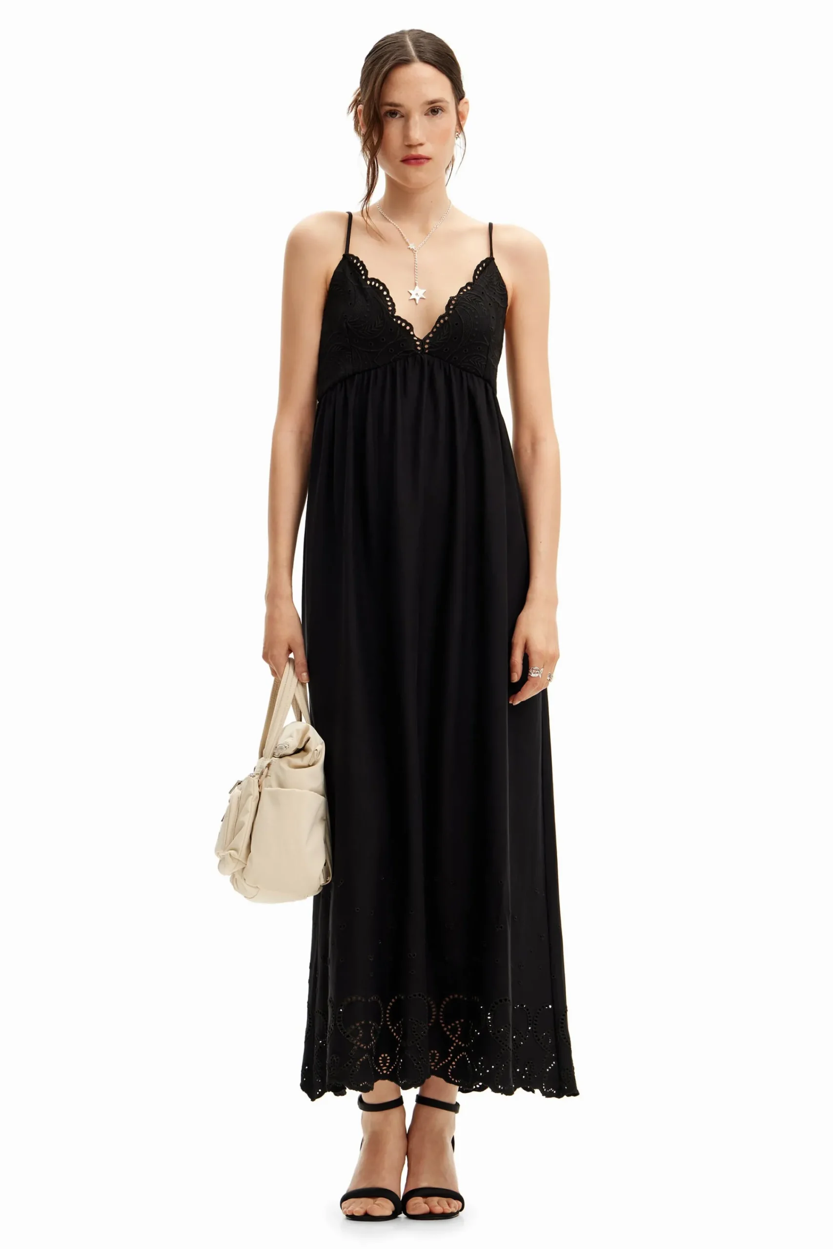 Vestidos E Macacões<Desigual Vestido longo de renda
