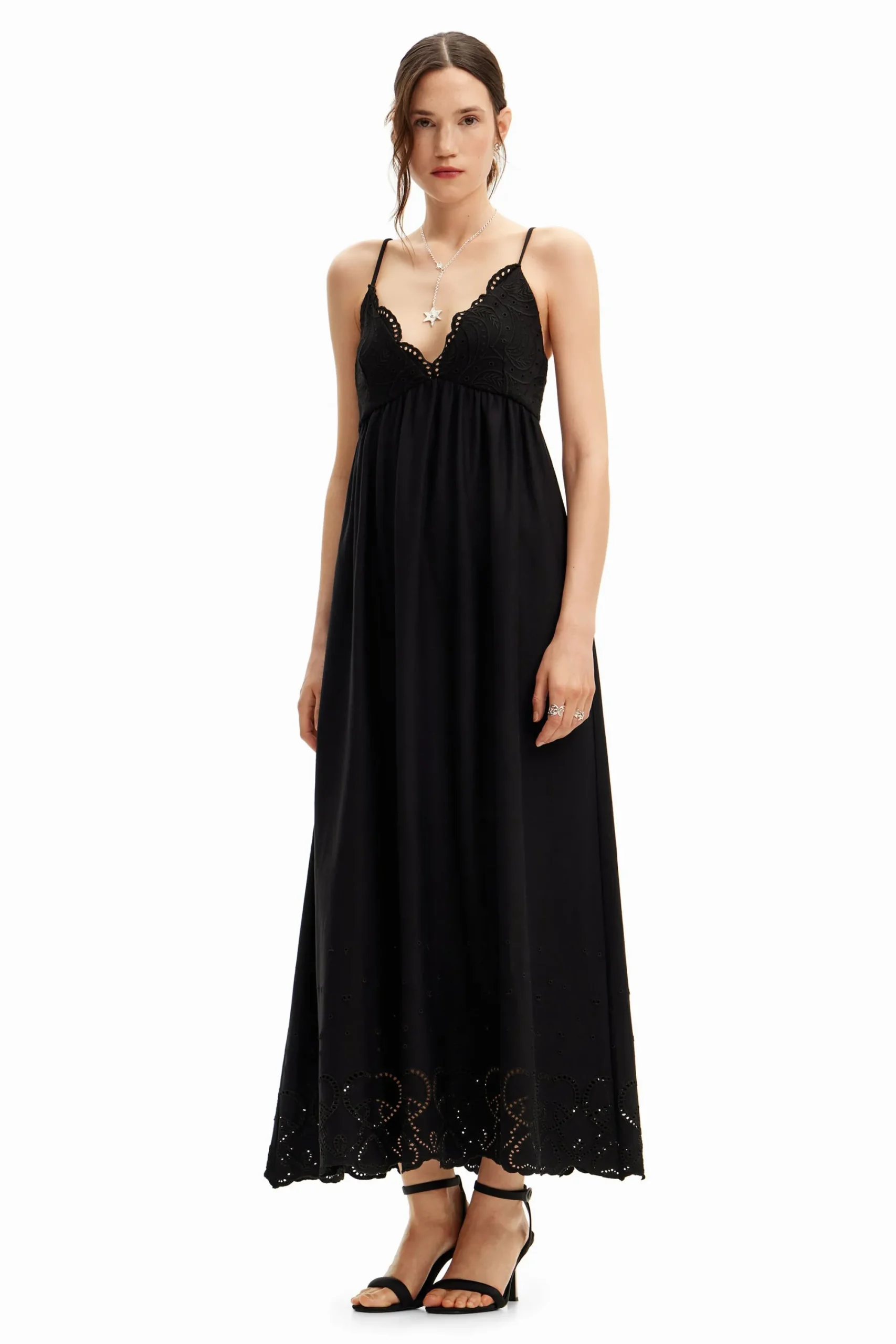 Vestidos E Macacões<Desigual Vestido longo de renda