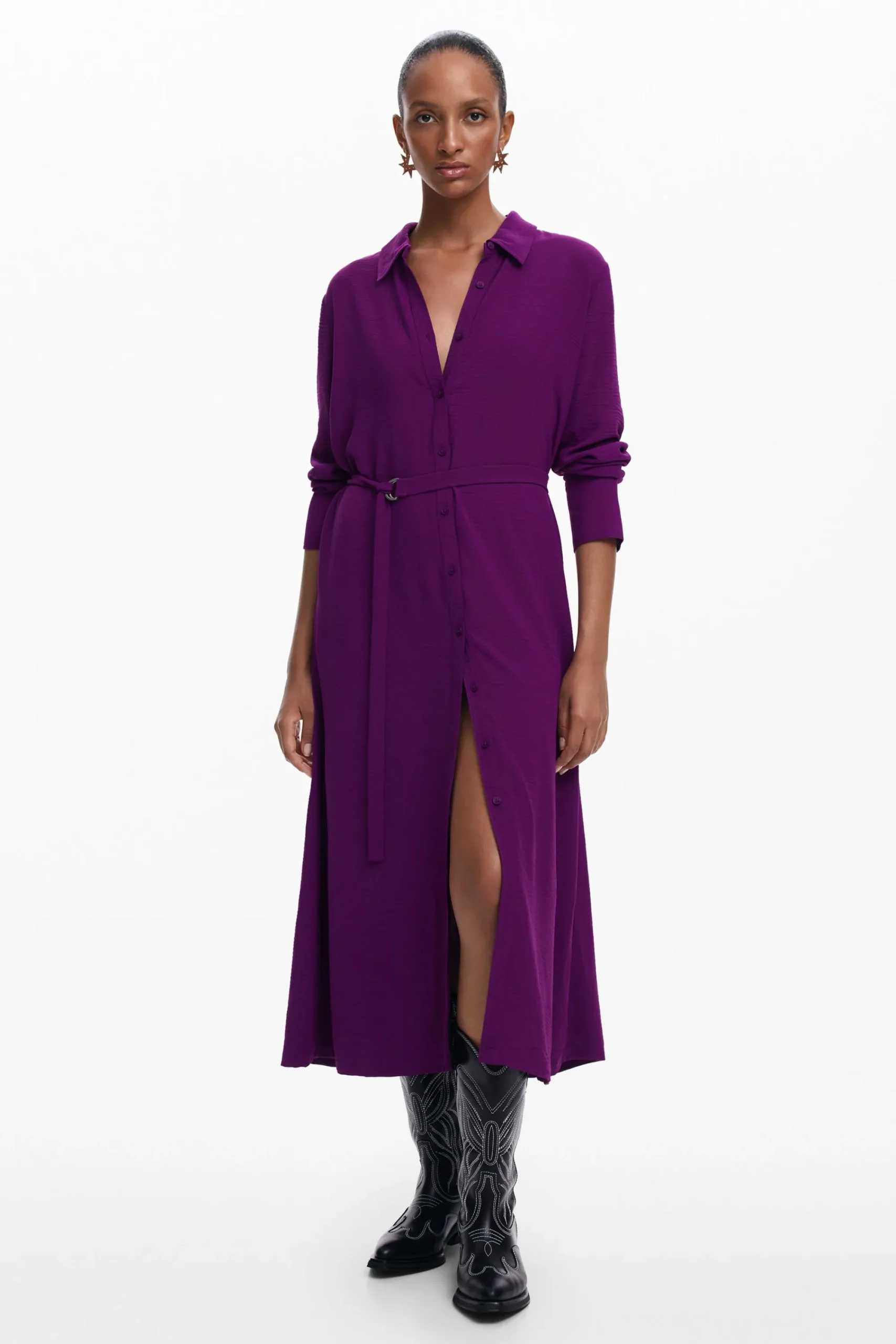 Vestidos E Macacões<Desigual Vestido longo tipo camiseiro