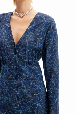 Vestidos E Macacões<Desigual Vestido midi camiseiro flores
