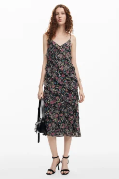 Vestidos E Macacões<Desigual Vestido midi com babados