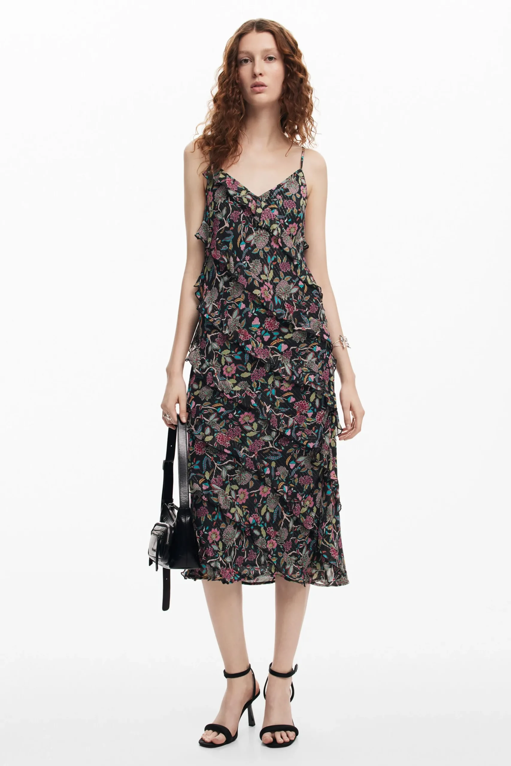 Vestidos E Macacões<Desigual Vestido midi com babados