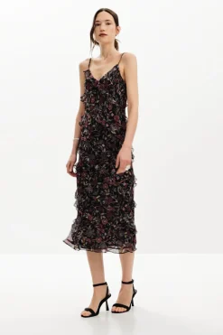 Vestidos E Macacões<Desigual Vestido midi com babados