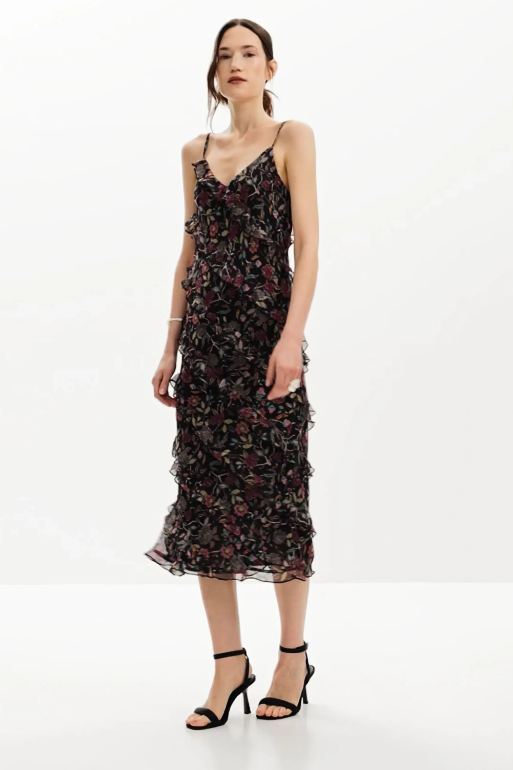 Vestidos E Macacões<Desigual Vestido midi com babados