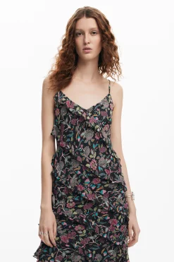 Vestidos E Macacões<Desigual Vestido midi com babados