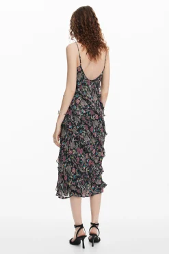 Vestidos E Macacões<Desigual Vestido midi com babados