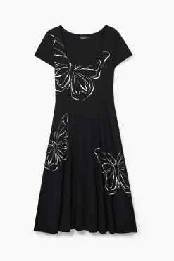 Vestidos E Macacões<Desigual Vestido midi com borboletas