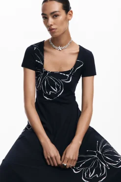 Vestidos E Macacões<Desigual Vestido midi com borboletas