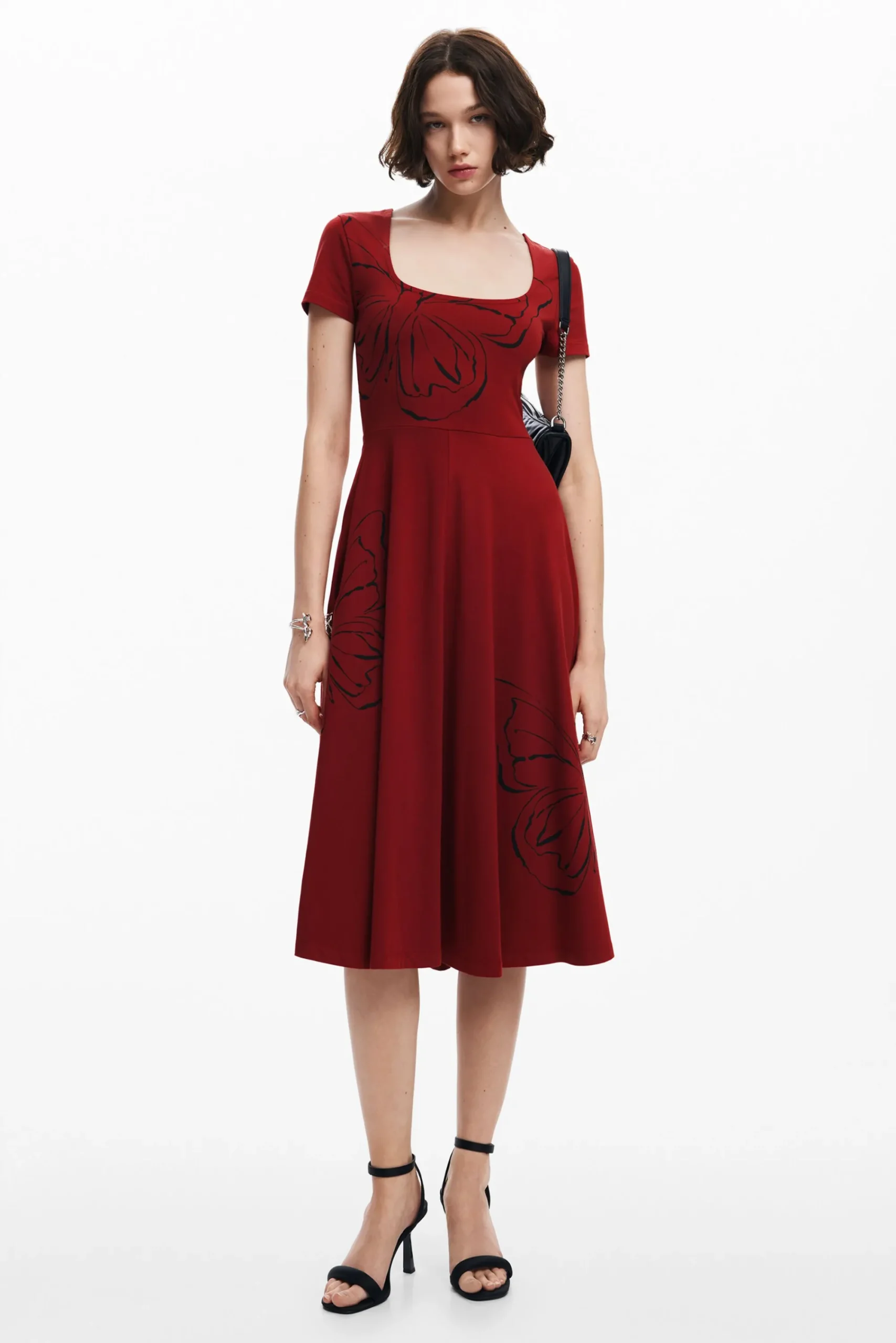Vestidos E Macacões<Desigual Vestido midi com borboletas