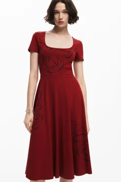 Vestidos E Macacões<Desigual Vestido midi com borboletas